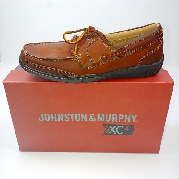 Johnston & Murphy Angler Two-Eye Leather‎ Loafer NWB Mens Size 8.5 Brown Preppy